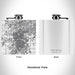 Rendered View of Fort Wayne Indiana Map Engraving on 6oz Stainless Steel Flask in White