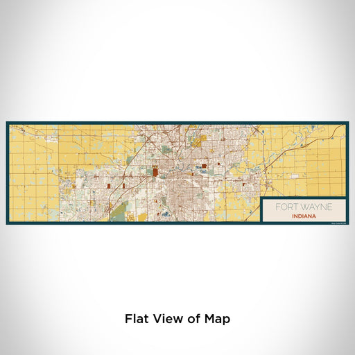 Flat View of Map Custom Fort Wayne Indiana Map Enamel Mug in Woodblock