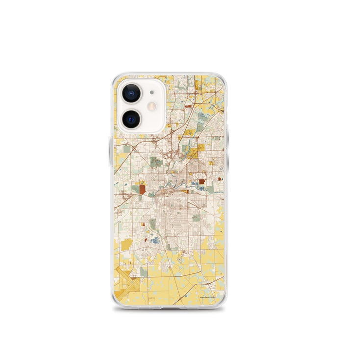Custom Fort Wayne Indiana Map iPhone 12 mini Phone Case in Woodblock