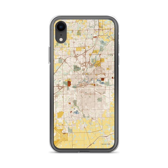 Custom Fort Wayne Indiana Map Phone Case in Woodblock