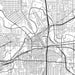 Fort Worth Texas Map Print in Classic Style Zoomed In Close Up Showing Details