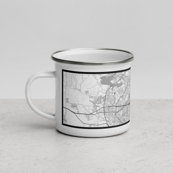 Left View Custom Fort Worth Texas Map Enamel Mug in Classic