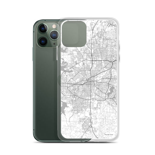 Custom Fort Worth Texas Map Phone Case in Classic on Table with Laptop and Plant