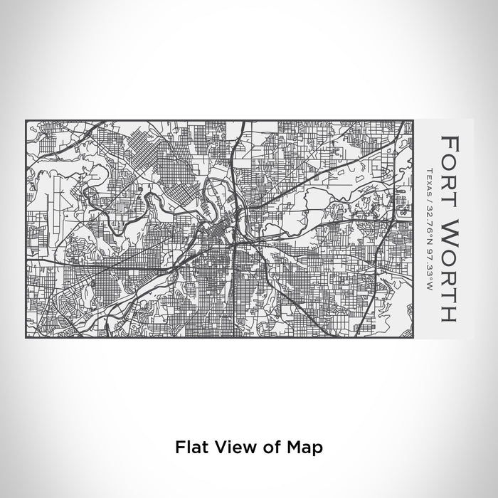 Rendered View of Fort Worth Texas Map Engraving on 17oz Stainless Steel Insulated Cola Bottle in White