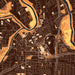Fort Worth Texas Map Print in Ember Style Zoomed In Close Up Showing Details