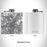 Rendered View of Fort Worth Texas Map Engraving on 6oz Stainless Steel Flask in White