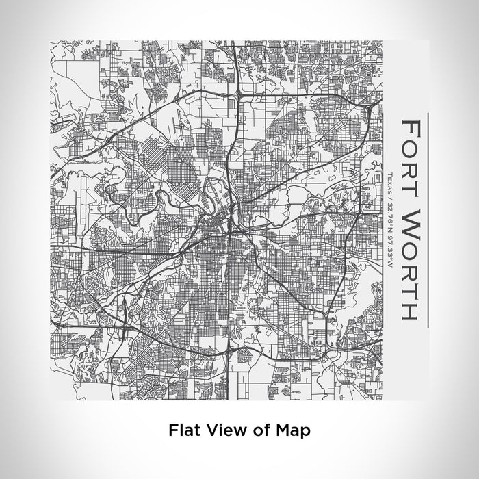 Rendered View of Fort Worth Texas Map Engraving on 17oz Stainless Steel Insulated Tumbler in White