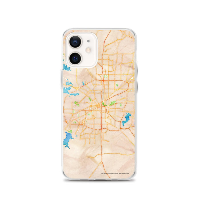 Custom Fort Worth Texas Map iPhone 12 Phone Case in Watercolor