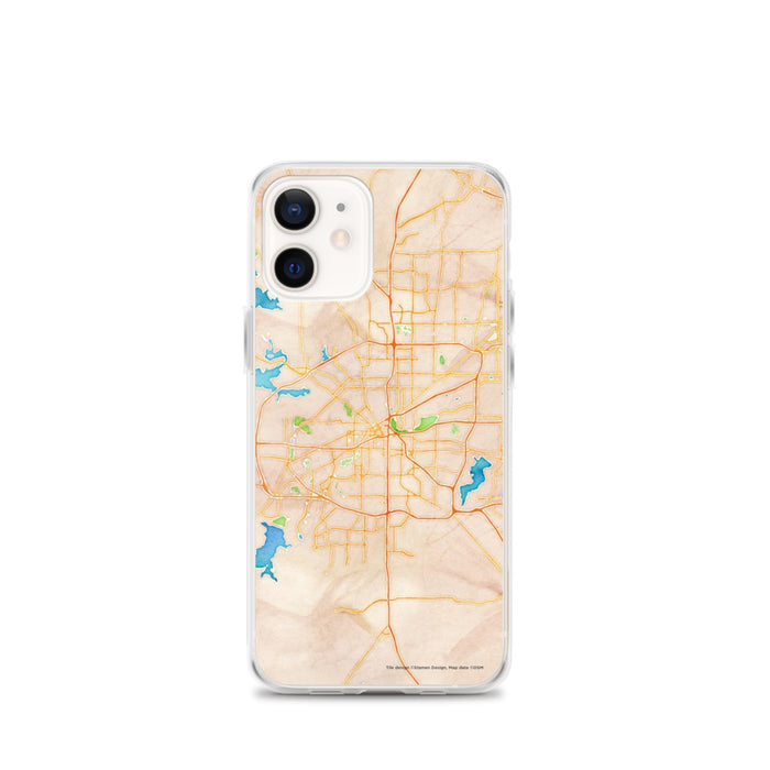 Custom Fort Worth Texas Map iPhone 12 mini Phone Case in Watercolor