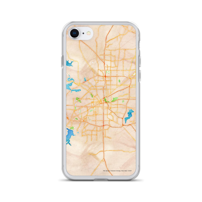 Custom Fort Worth Texas Map iPhone SE Phone Case in Watercolor