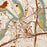 Fort Worth Texas Map Print in Woodblock Style Zoomed In Close Up Showing Details
