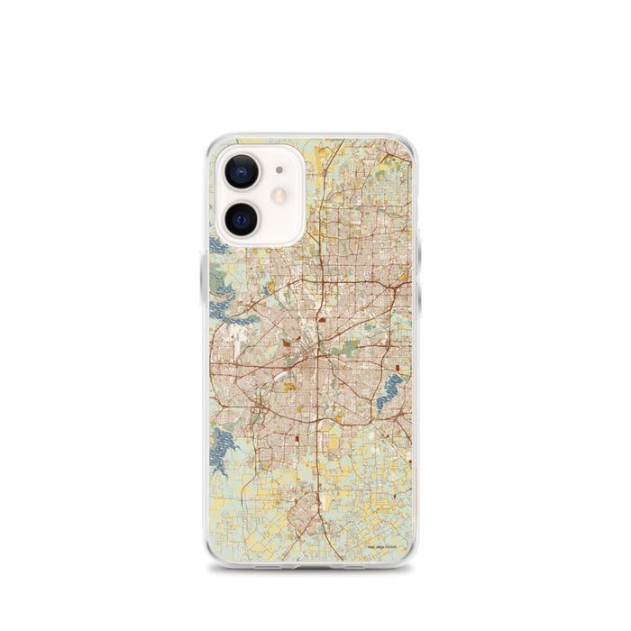 Custom Fort Worth Texas Map iPhone 12 mini Phone Case in Woodblock