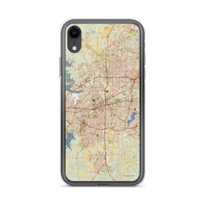 Custom Fort Worth Texas Map Phone Case in Woodblock