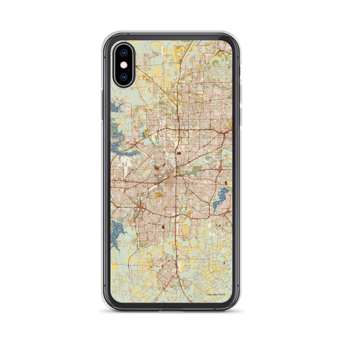 Custom Fort Worth Texas Map Phone Case in Woodblock