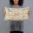 Person holding 20x12 Custom Fort Worth Texas Map Throw Pillow in Woodblock