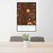 24x36 Fountain Valley California Map Print Portrait Orientation in Ember Style Behind 2 Chairs Table and Potted Plant