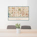 24x36 Fountain Valley California Map Print Lanscape Orientation in Woodblock Style Behind 2 Chairs Table and Potted Plant