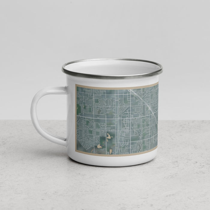 Left View Custom Fountain Valley California Map Enamel Mug in Afternoon