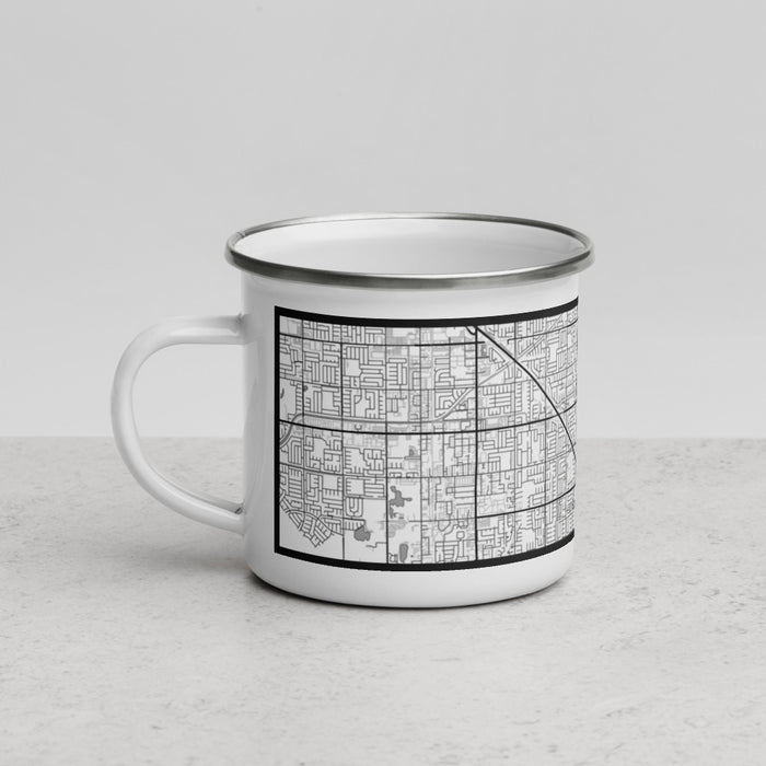 Left View Custom Fountain Valley California Map Enamel Mug in Classic