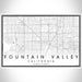 Fountain Valley California Map Print Landscape Orientation in Classic Style With Shaded Background