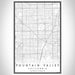 Fountain Valley California Map Print Portrait Orientation in Classic Style With Shaded Background