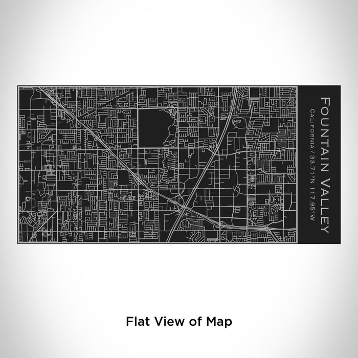 Rendered View of Fountain Valley California Map Engraving on 17oz Stainless Steel Insulated Cola Bottle in Black