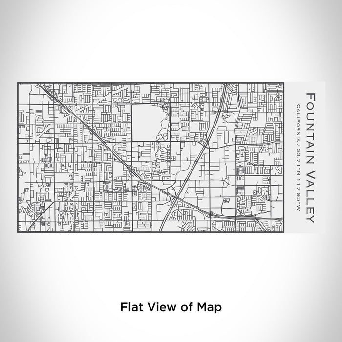 Rendered View of Fountain Valley California Map Engraving on 17oz Stainless Steel Insulated Cola Bottle in White