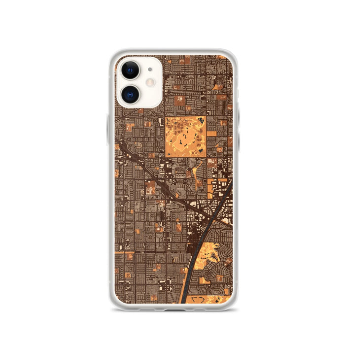 Custom iPhone 11 Fountain Valley California Map Phone Case in Ember