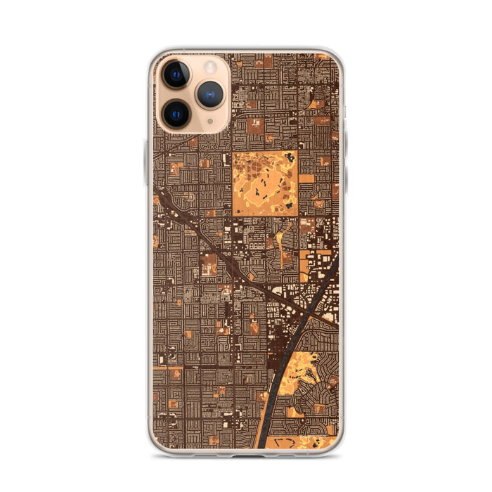 Custom iPhone 11 Pro Max Fountain Valley California Map Phone Case in Ember