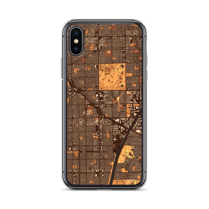Custom iPhone X/XS Fountain Valley California Map Phone Case in Ember