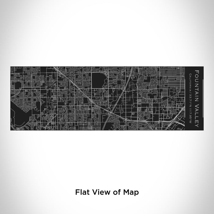 Rendered View of Fountain Valley California Map Engraving on 10oz Stainless Steel Insulated Cup with Sliding Lid in Black