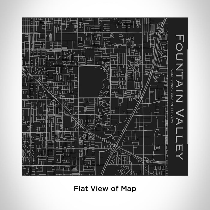 Rendered View of Fountain Valley California Map Engraving on 17oz Stainless Steel Insulated Tumbler in Black