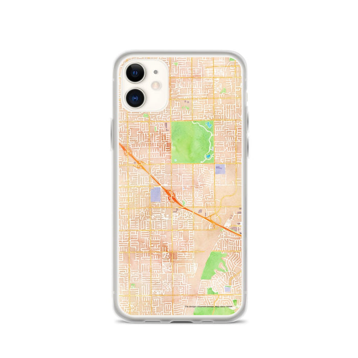 Custom iPhone 11 Fountain Valley California Map Phone Case in Watercolor