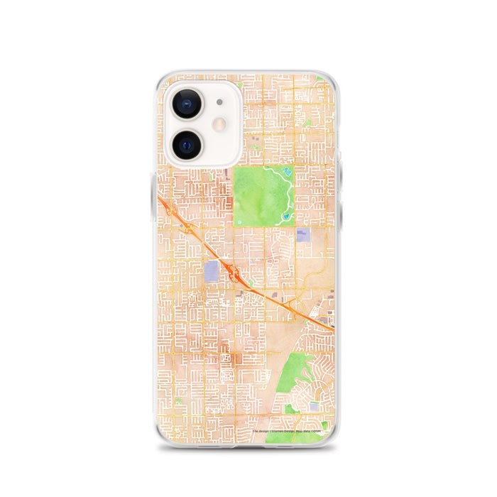 Custom iPhone 12 Fountain Valley California Map Phone Case in Watercolor