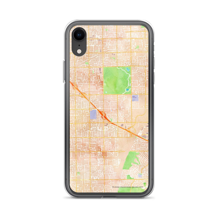 Custom iPhone XR Fountain Valley California Map Phone Case in Watercolor