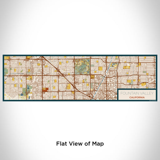 Flat View of Map Custom Fountain Valley California Map Enamel Mug in Woodblock