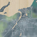 Fox Lake Wisconsin Map Print in Afternoon Style Zoomed In Close Up Showing Details