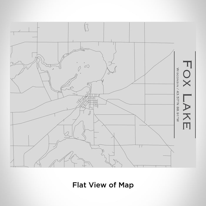 Rendered View of Fox Lake Wisconsin Map Engraving on 20oz Stainless Steel Insulated Bottle with Bamboo Top