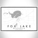 Fox Lake Wisconsin Map Print Landscape Orientation in Classic Style With Shaded Background