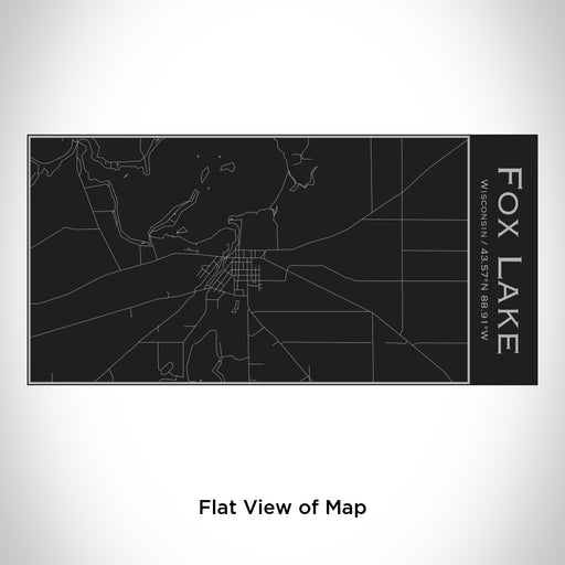 Rendered View of Fox Lake Wisconsin Map Engraving on 17oz Stainless Steel Insulated Cola Bottle in Black
