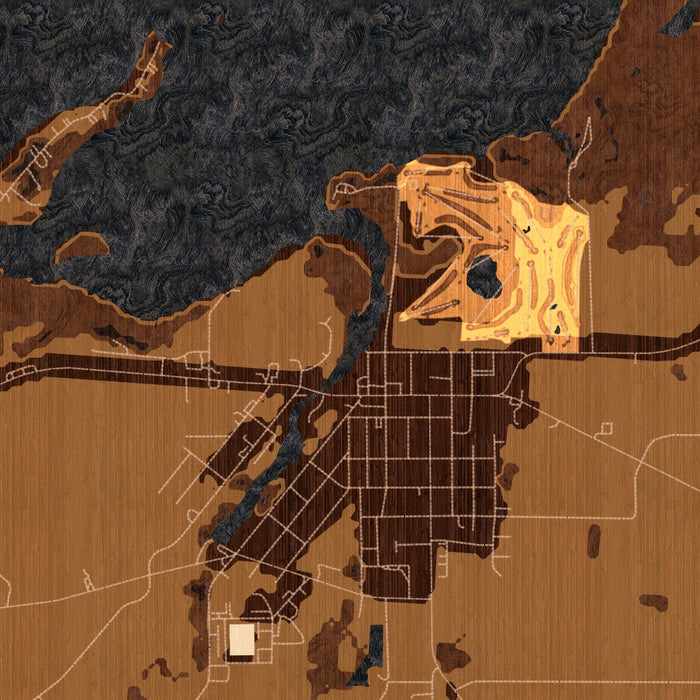 Fox Lake Wisconsin Map Print in Ember Style Zoomed In Close Up Showing Details