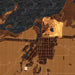 Fox Lake Wisconsin Map Print in Ember Style Zoomed In Close Up Showing Details