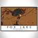 Fox Lake Wisconsin Map Print Landscape Orientation in Ember Style With Shaded Background