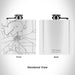 Rendered View of Fox Lake Wisconsin Map Engraving on 6oz Stainless Steel Flask in White