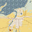 Fox Lake Wisconsin Map Print in Woodblock Style Zoomed In Close Up Showing Details