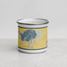 Front View Custom Fox Lake Wisconsin Map Enamel Mug in Woodblock