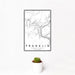 12x18 Franklin Pennsylvania Map Print Portrait Orientation in Classic Style With Small Cactus Plant in White Planter