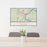 24x36 Franklin Pennsylvania Map Print Lanscape Orientation in Woodblock Style Behind 2 Chairs Table and Potted Plant