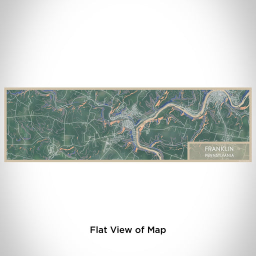 Flat View of Map Custom Franklin Pennsylvania Map Enamel Mug in Afternoon