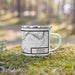 Right View Custom Franklin Pennsylvania Map Enamel Mug in Classic on Grass With Trees in Background